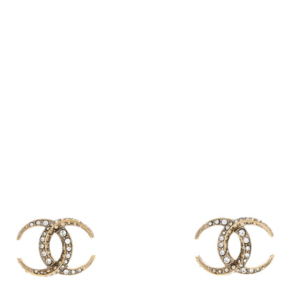 Chanel Crystal CC Moon Earrings Gold 1 of 4