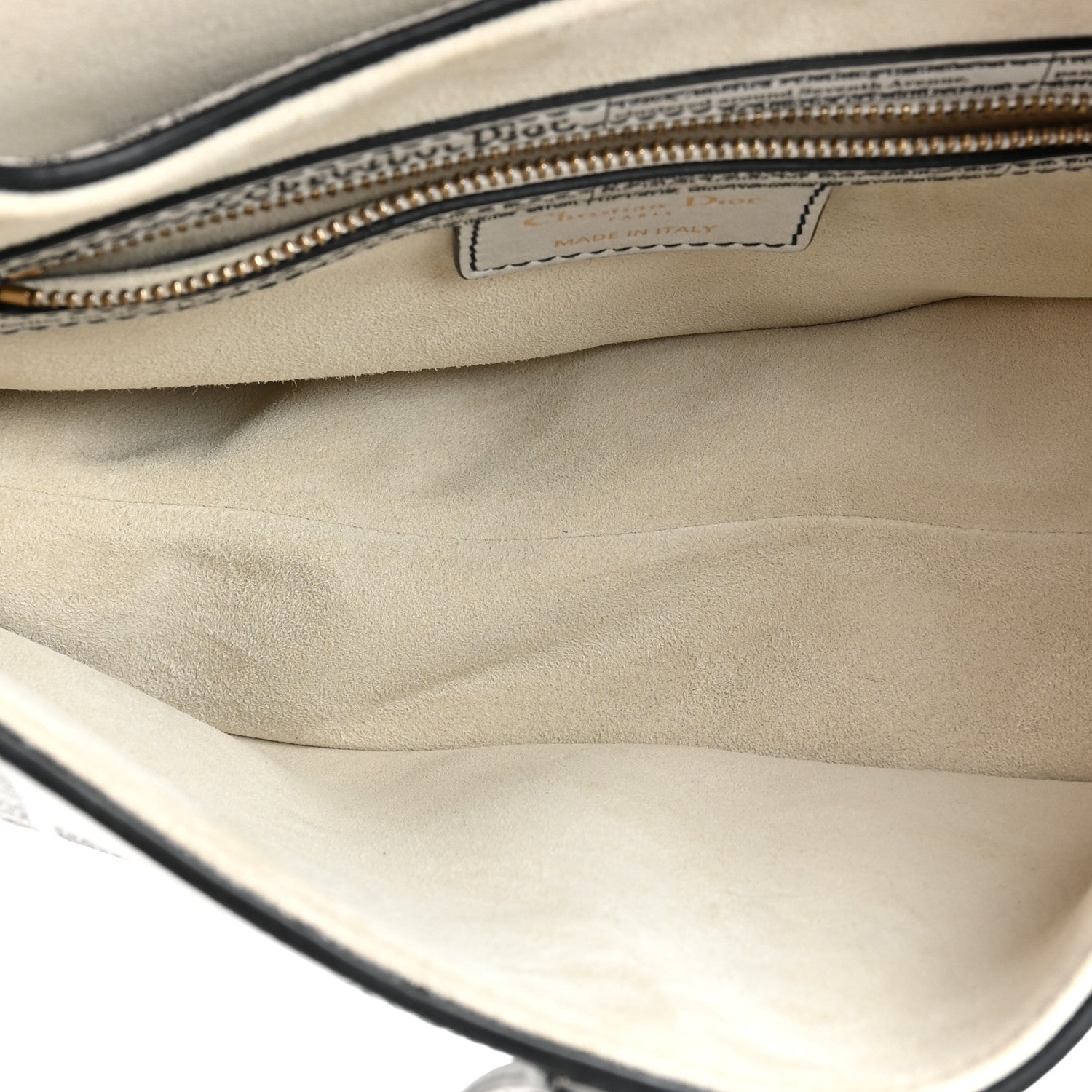 Christian Dior Calfskin Newspaper Printed Saddle Bag With Strap Black White 5 of 10