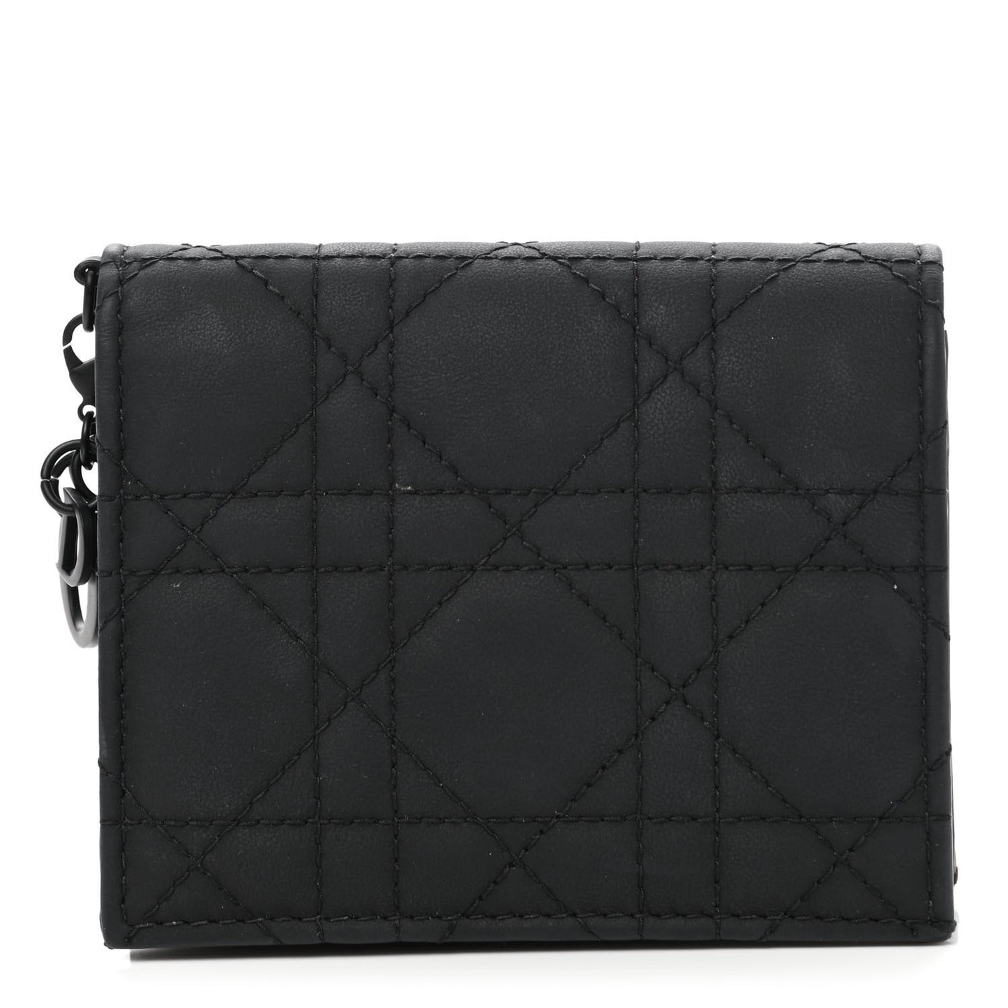 Ultra Matte Calfskin Mini Lady Dior Wallet Black