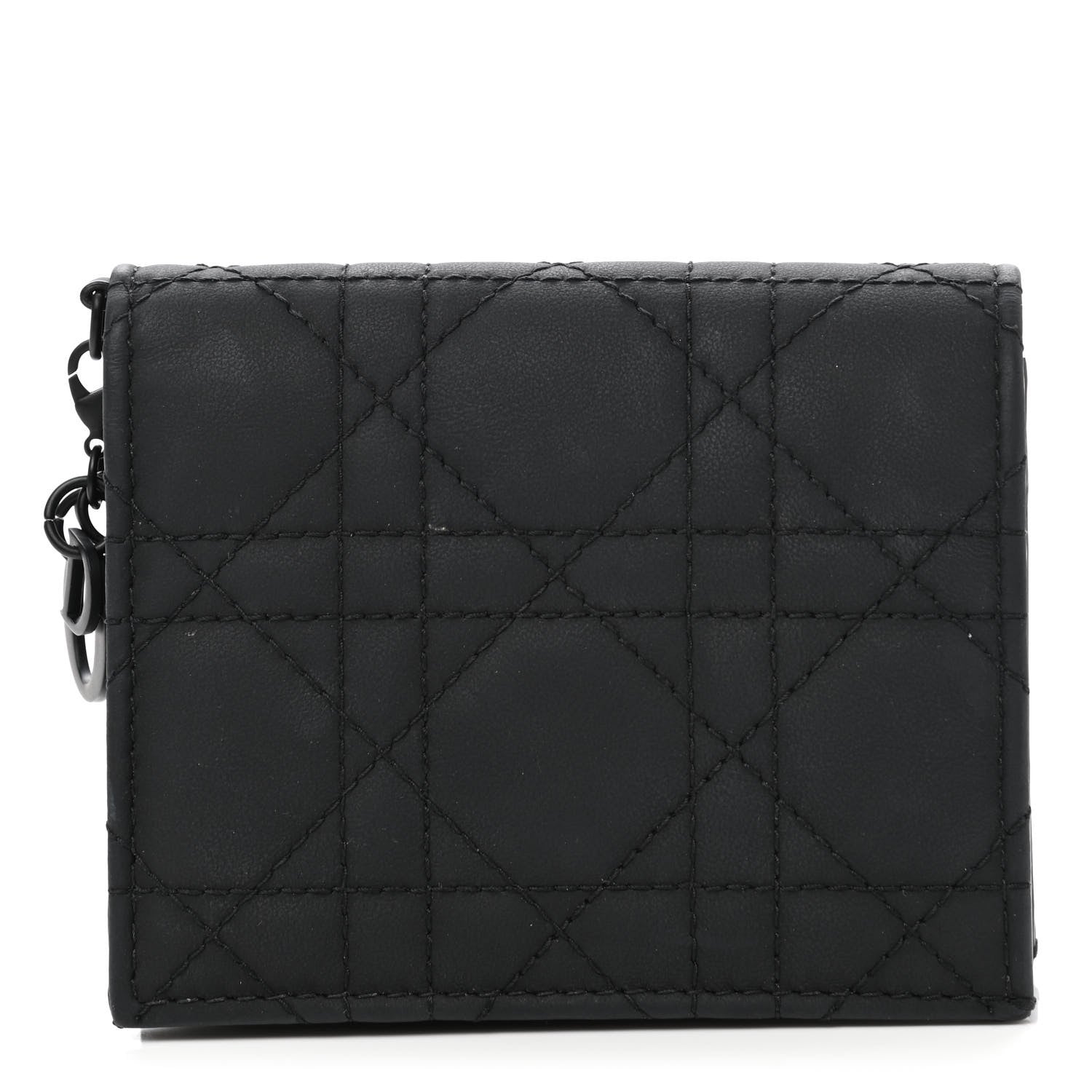 Christian Dior Ultra Matte Calfskin Mini Lady Dior Wallet Black 1 of 8