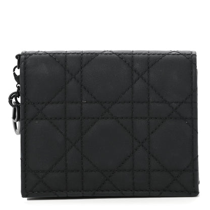 Christian Dior Ultra Matte Calfskin Mini Lady Dior Wallet Black 1 of 8