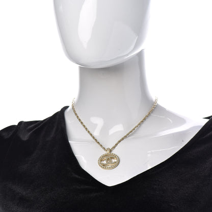 Chanel Pearl CC Round Pendant Necklace Gold 2 of 6