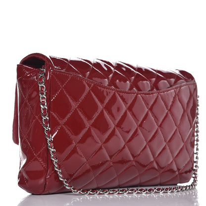 Chanel Patent Quilted Clutch With Chain Flap Red 3 of 14