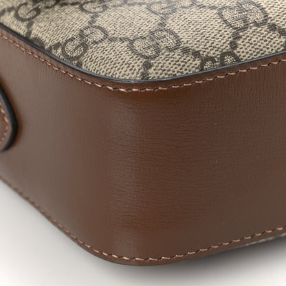 Gucci GG Supreme Monogram Small Horsebit 1955 Shoulder Bag Beige Brown Sugar 9 of 10