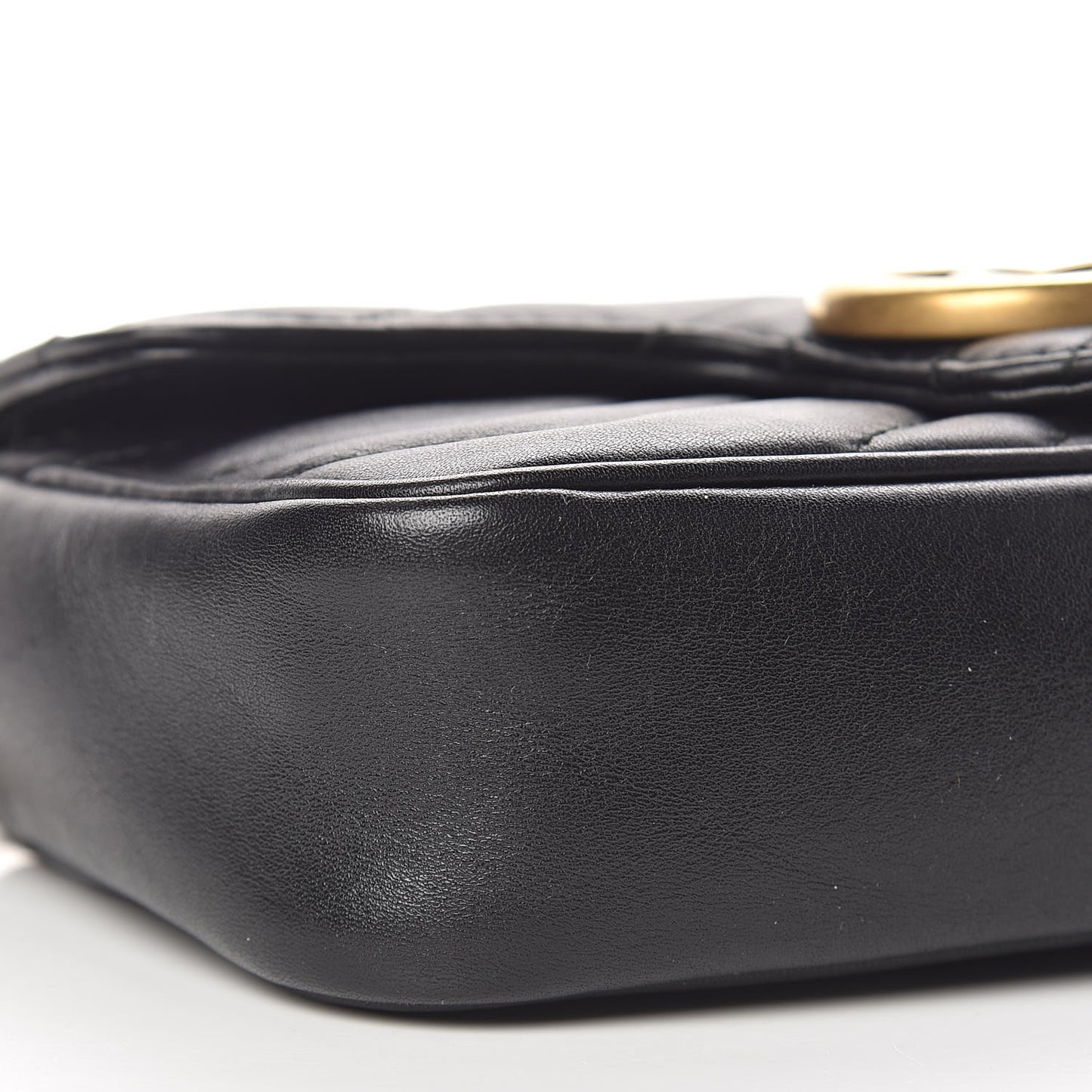 Calfskin Matelasse Super Mini GG Marmont Shoulder Bag Black