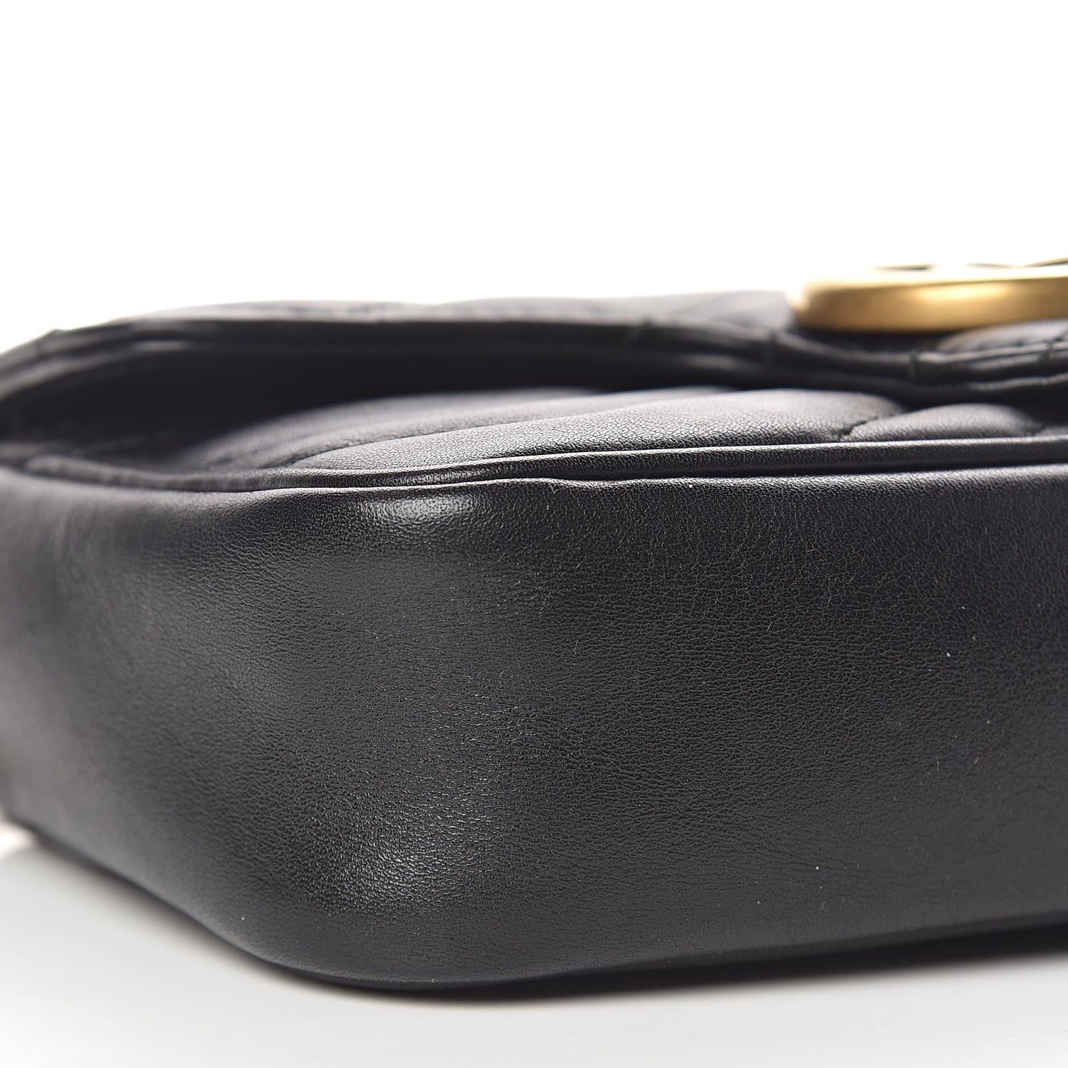 Gucci Calfskin Matelasse Super Mini GG Marmont Shoulder Bag Black 9 of 11