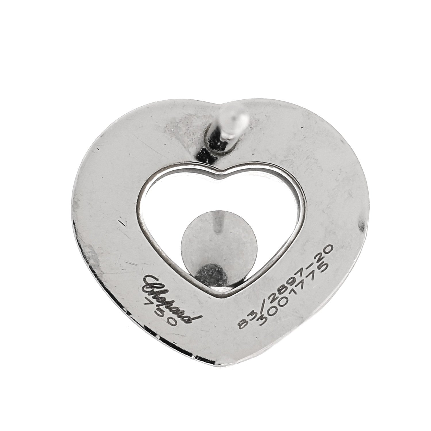 Chopard 18K White Gold Happy Diamonds Icons Heart Earrings 4 of 4