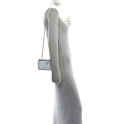 Chanel Lambskin Quilted Small CC Vanity Case With Chain Light Blue 2 of 11