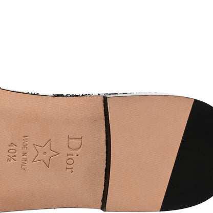Christian Dior Canvas Plan de Paris Embroidered Dway Flat Slide Sandals 40.5 Off White Black 11 of 15