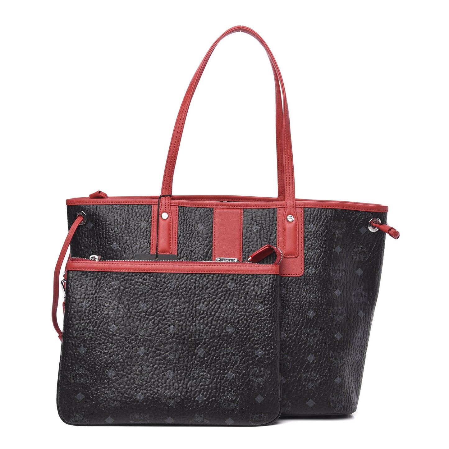 Visetos Medium Liz Reversible Shopper Tote Black Red