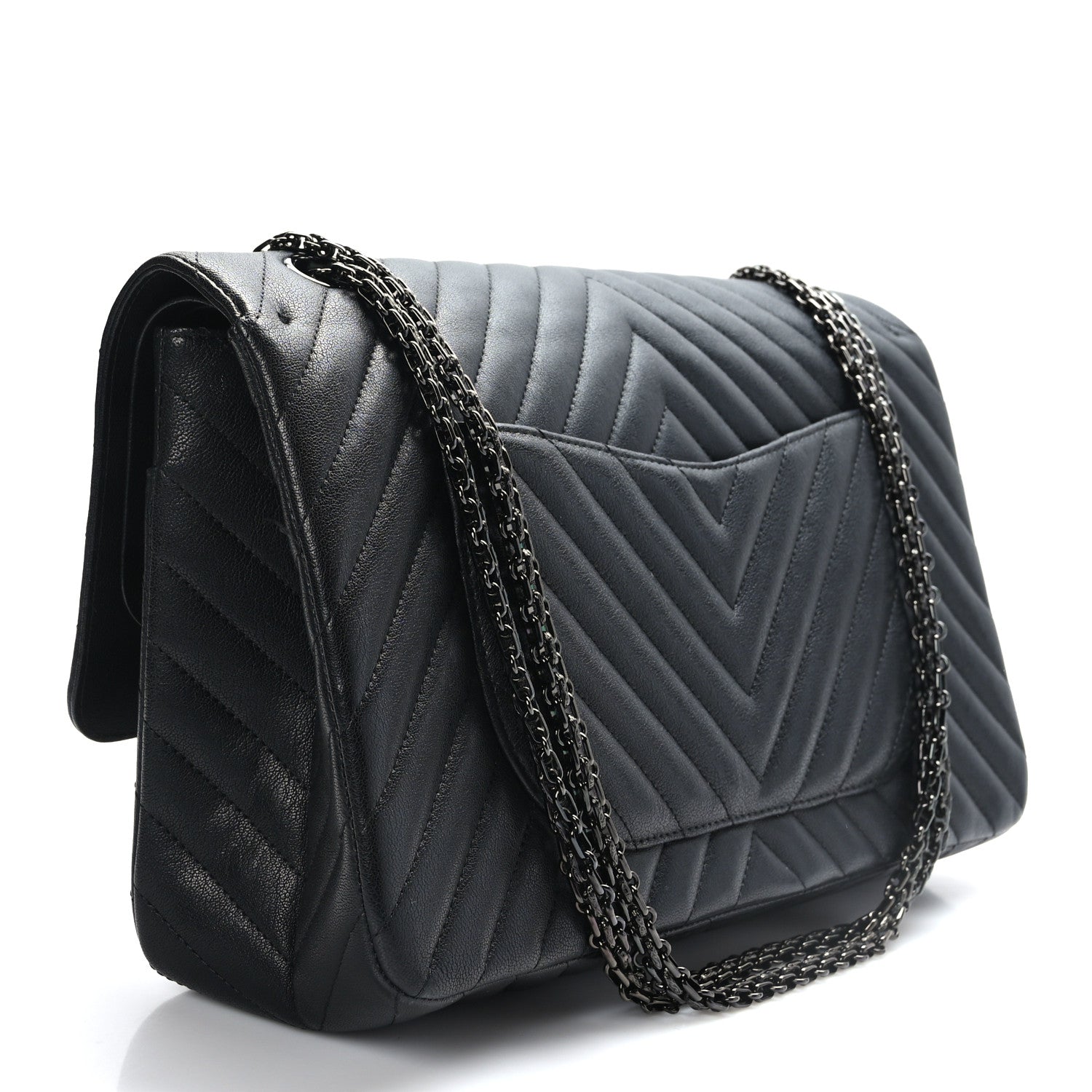 Chanel Sheepskin Chevron Quilted 2.55 Reissue 227 Flap So Black 3 of 10