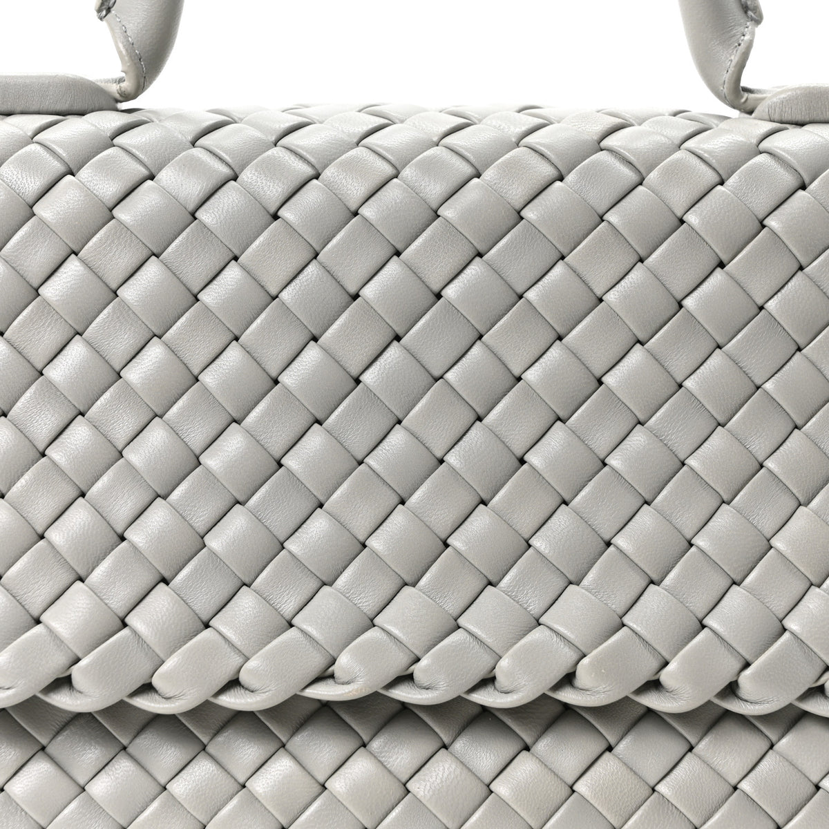Nappa Intrecciato Patti Top Handle Bag Agate Grey
