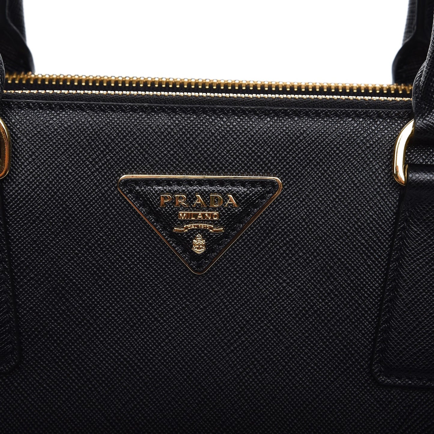 Saffiano Medium Galleria Double Zip Tote Black