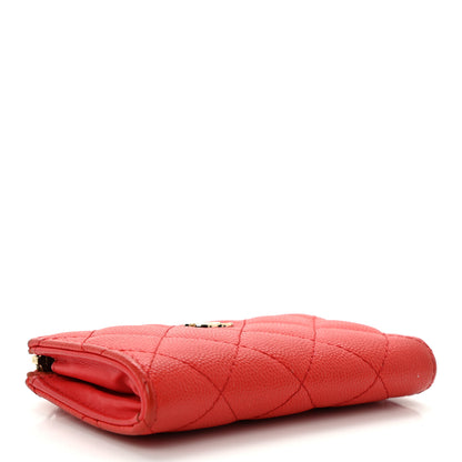 Chanel Caviar Quilted Zip Coin Purse Red 4 of 9