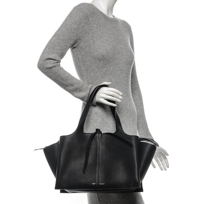 Celine Baby Grained Calfskin Medium Tri-Fold Bag Black 2 of 7