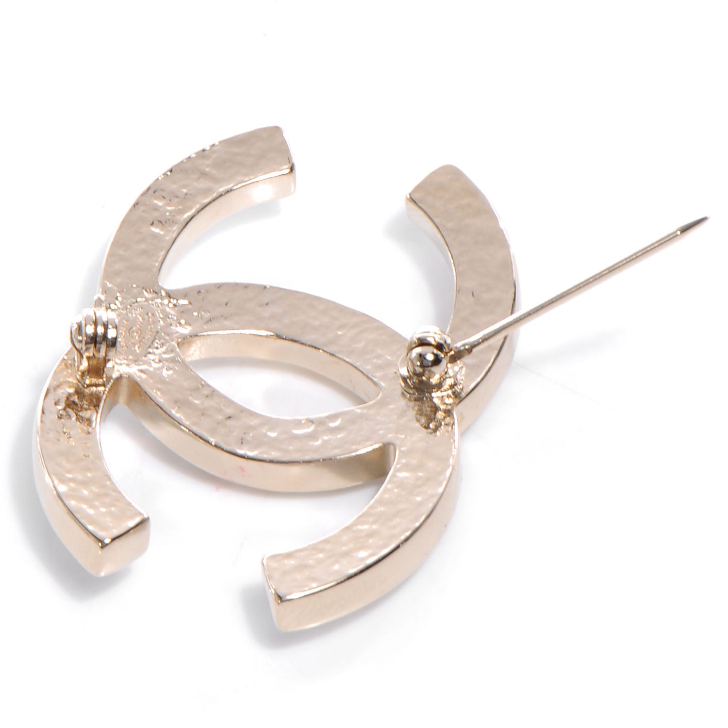 Chanel Faux Pearl CC Brooch Pin Light Gold 3 of 5