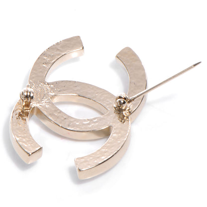 Chanel Faux Pearl CC Brooch Pin Light Gold 3 of 5