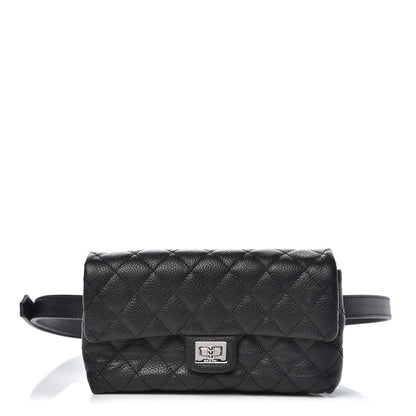 Chanel Grained Calfskin Quilted 2.55 Reissue Flap Belt Bag Clutch Black 1 of 7