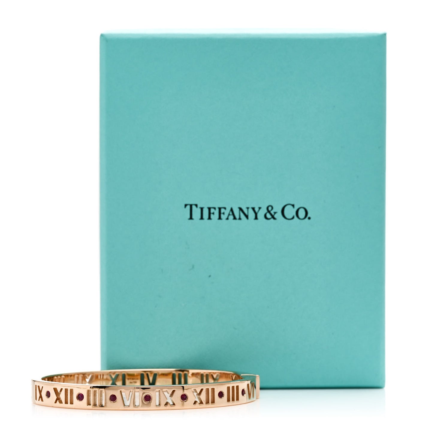 18K Rose Gold Ruby Atlas Pierced Hinged Bangle Bracelet