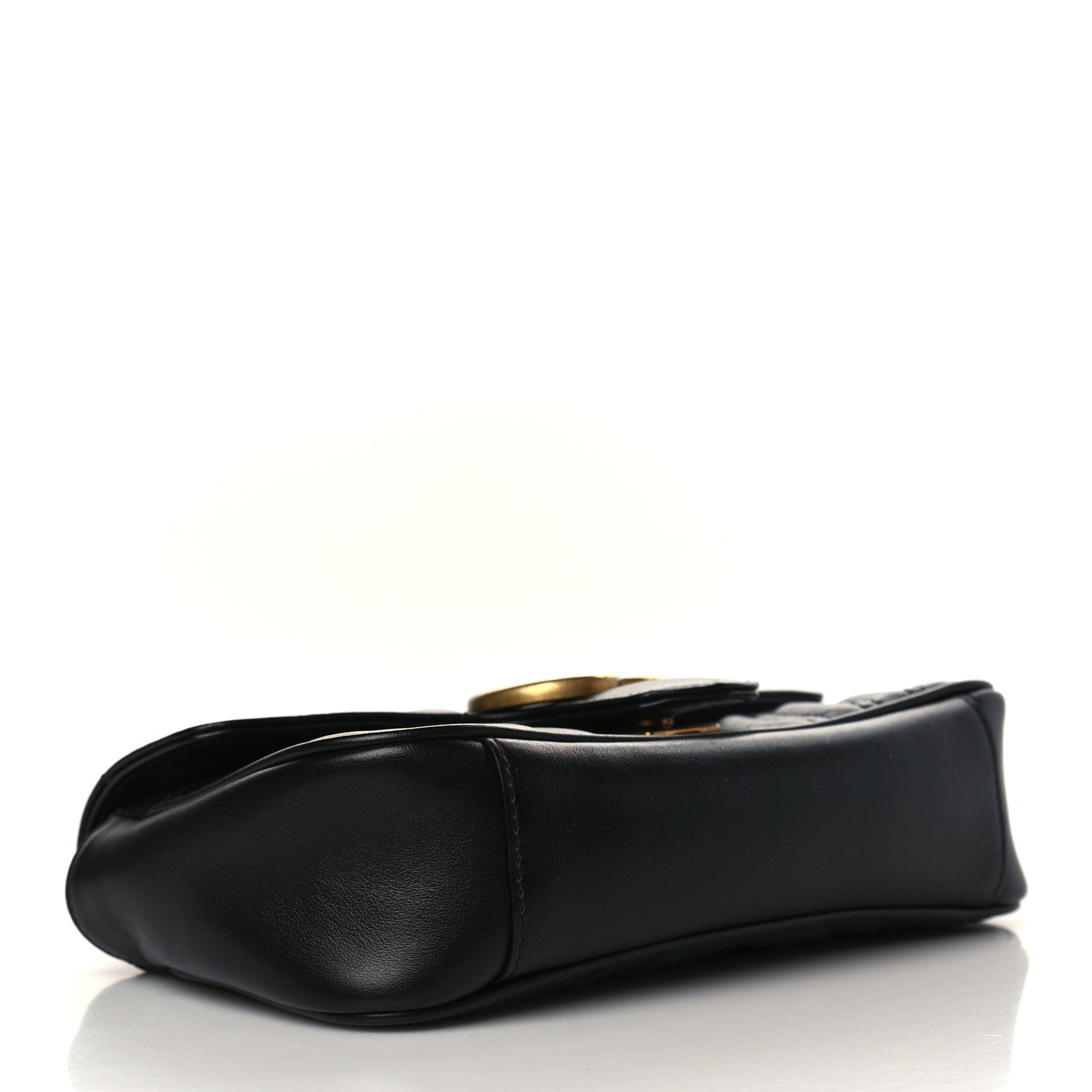 Gucci Calfskin Matelasse Mini GG Marmont Shoulder Bag Black 3 of 9