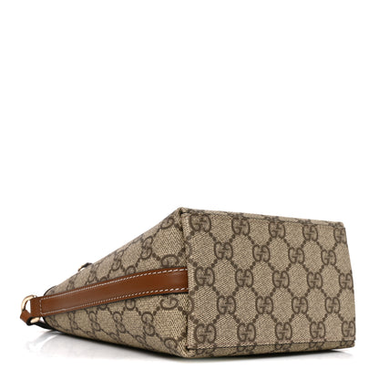 Gucci GG Supreme Monogram Emblem Nano Bucket Bag  Beige Dark Brown 3 of 10
