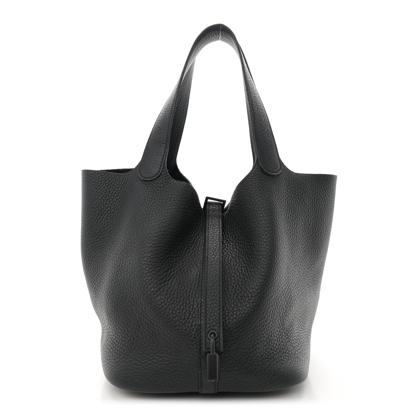 Taurillon Clemence Monochrome Picotin Lock 22 MM Black