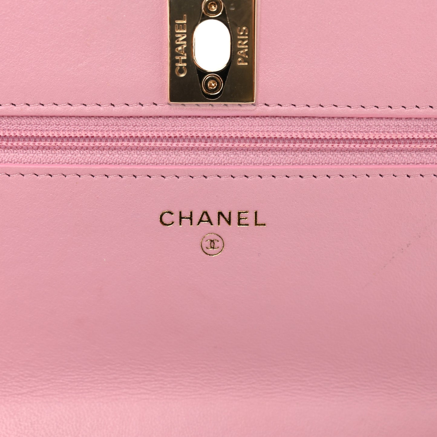 Lambskin Quilted Trendy CC Wallet On Chain WOC Pink