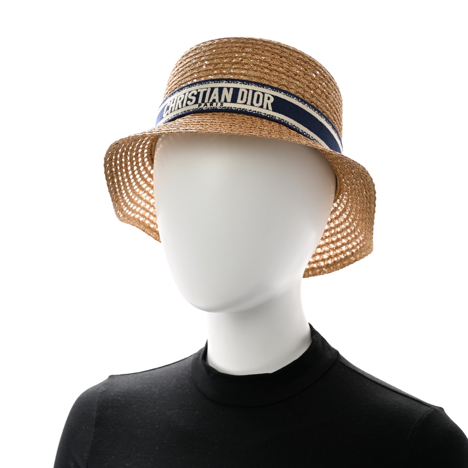 Christian Dior Straw Bucket Hat 57 Natural 2 of 8