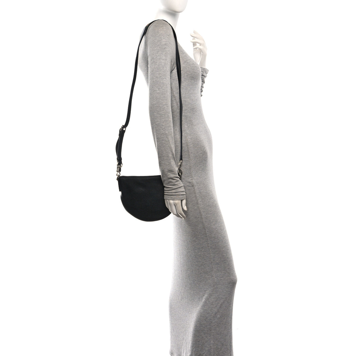 Pebbled Calfskin Mini B Shoudler Bag Black