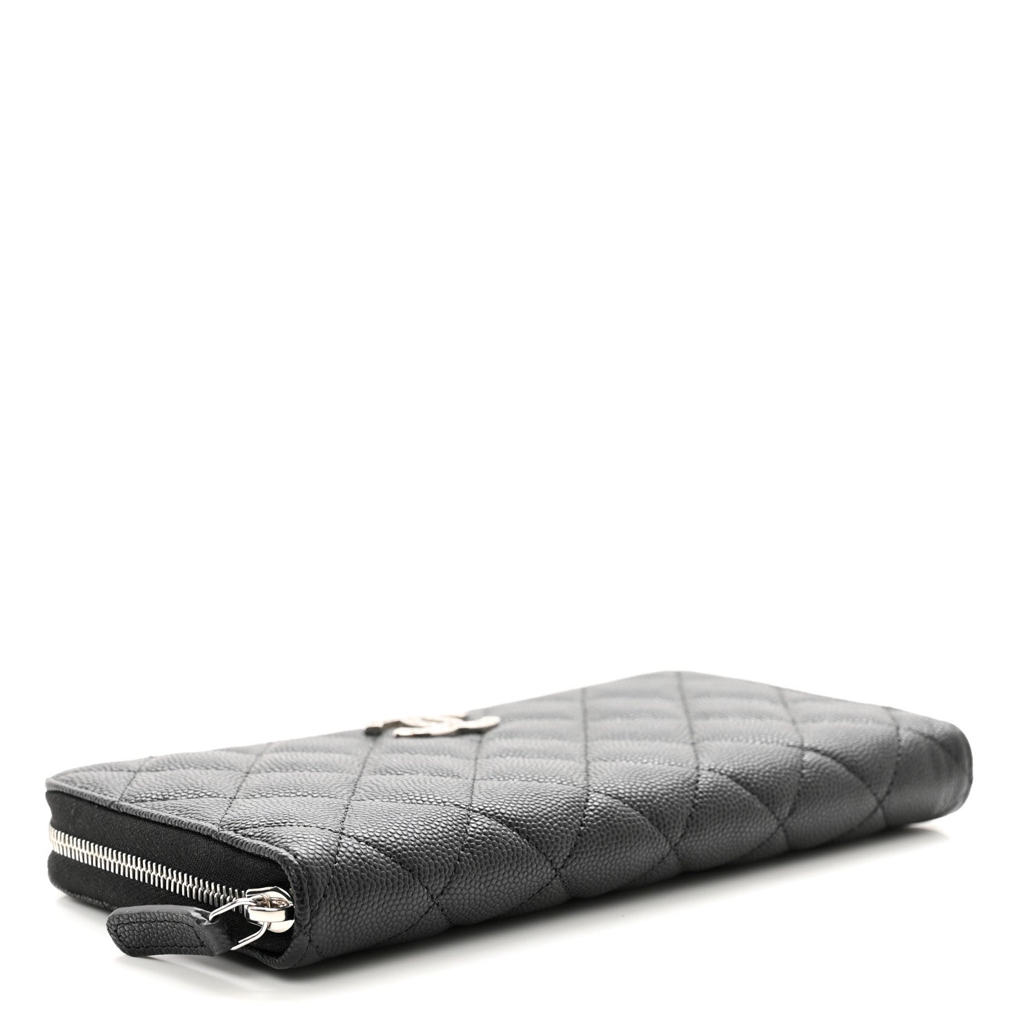 Chanel Caviar Quilted CC Logo Long Zipped Wallet Black 4 of 11