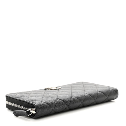 Chanel Caviar Quilted CC Logo Long Zipped Wallet Black 4 of 11