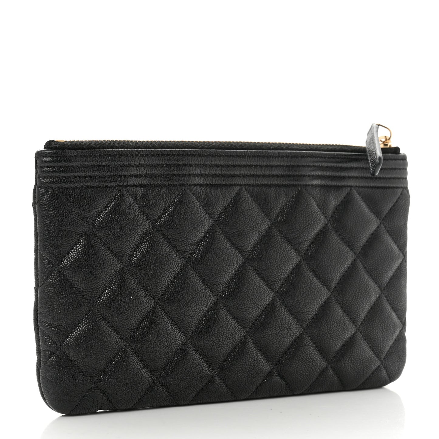 Caviar Quilted Small Boy Cosmetic Case Black