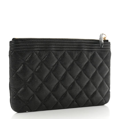 Chanel Caviar Quilted Small Boy Cosmetic Case Black 3 of 9