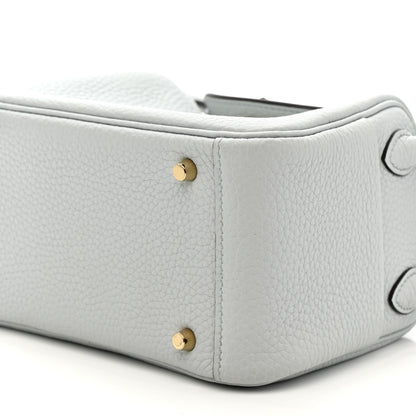 Hermes Taurillon Clemence Mini Lindy 20 Bleu Pale 10 of 10
