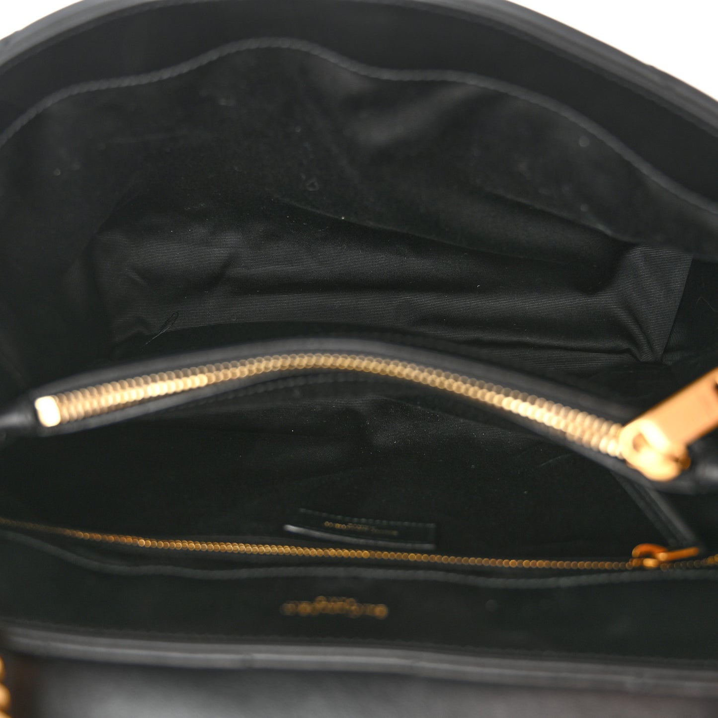 Calfskin Y Quilted Monogram Medium Loulou Chain Satchel Black