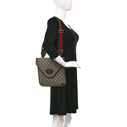 Gucci GG Supreme Monogram Web Medium Neo Vintage Flap Messenger Bag Beige New Acero 2 of 8