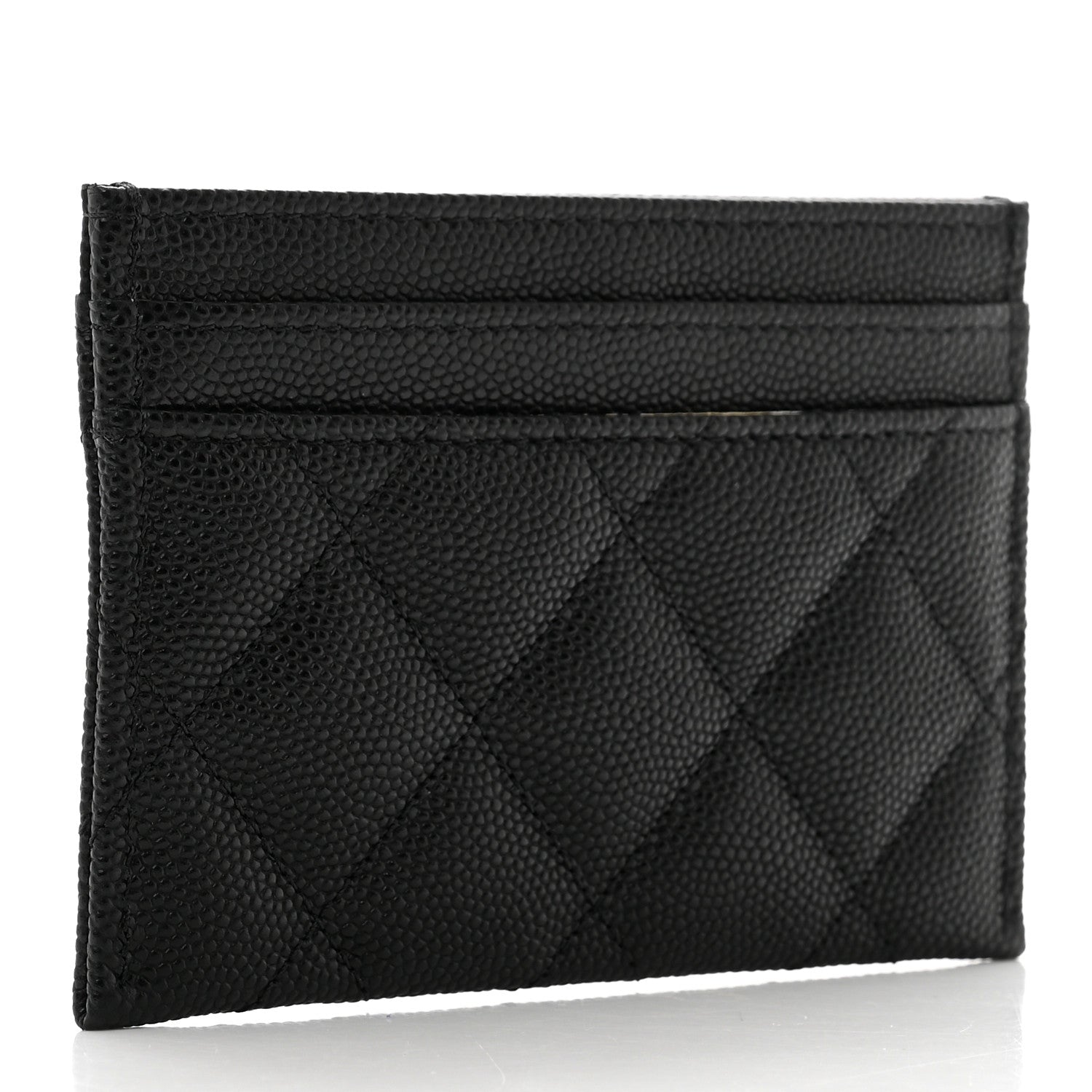 Chanel Caviar Quilted Striated Card Holder Black 3 of 8