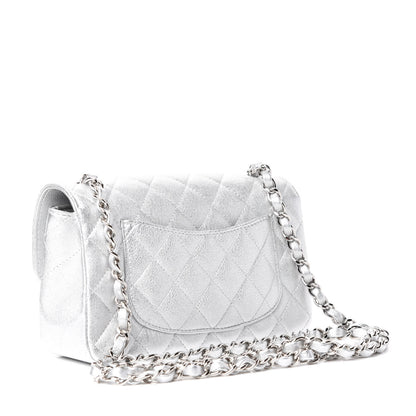 Chanel Metallic Lambskin Quilted Mini Rectangular Flap Silver 2 of 9
