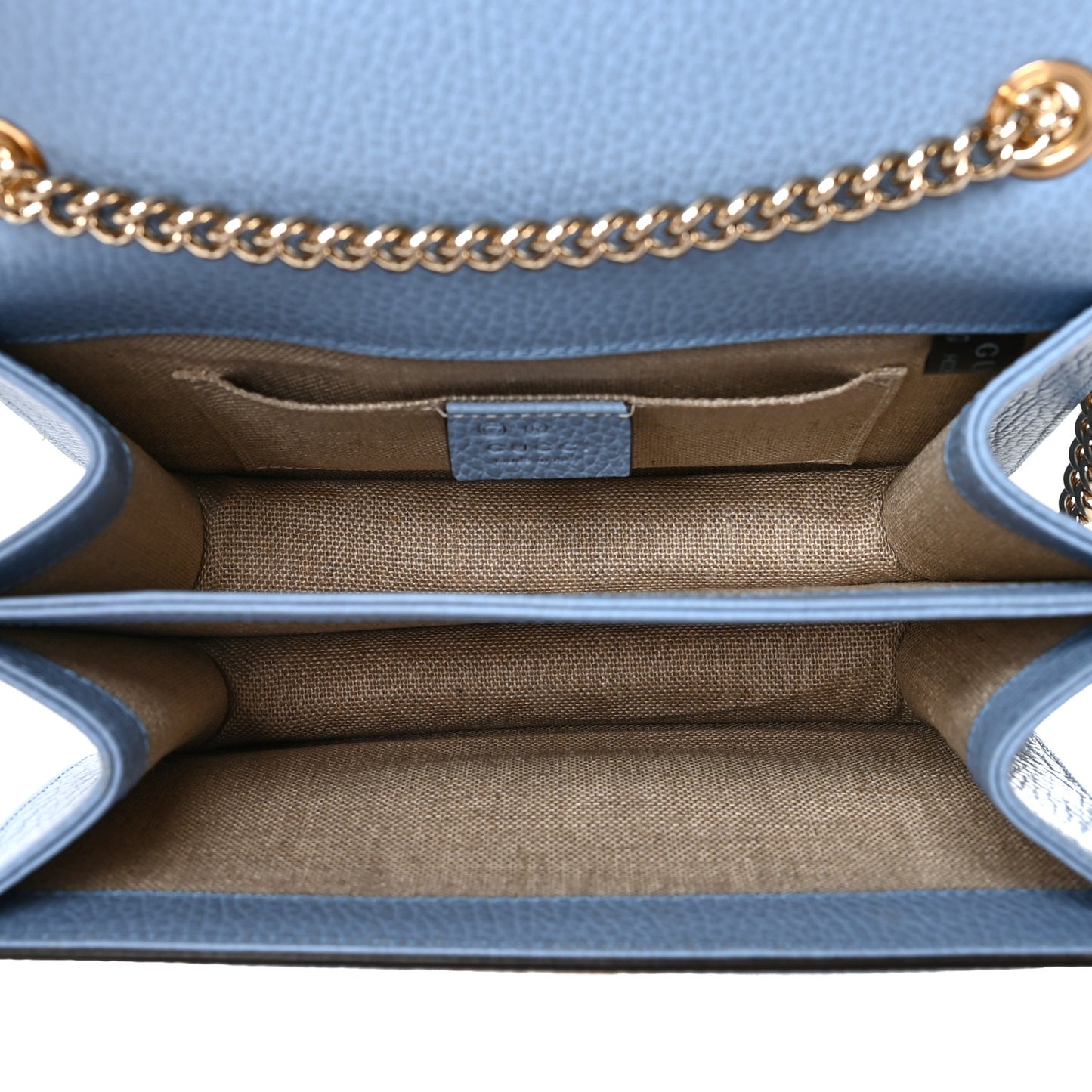 Dollar Calfskin Small Interlocking G Shoulder Bag Mineral Blue