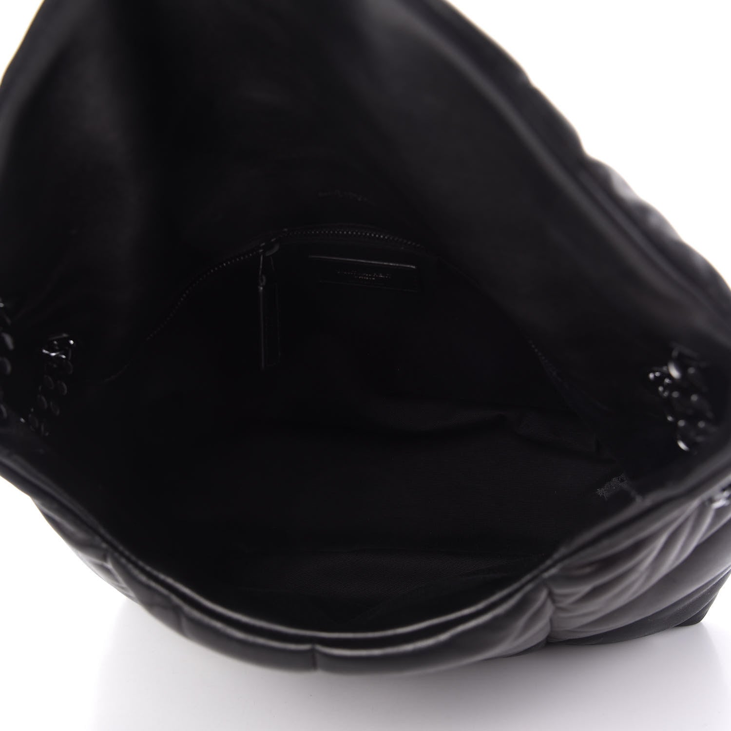 Saint Laurent Lambskin Quilted Medium Loulou Puffer Monogram Chain Satchel Black 5 of 10