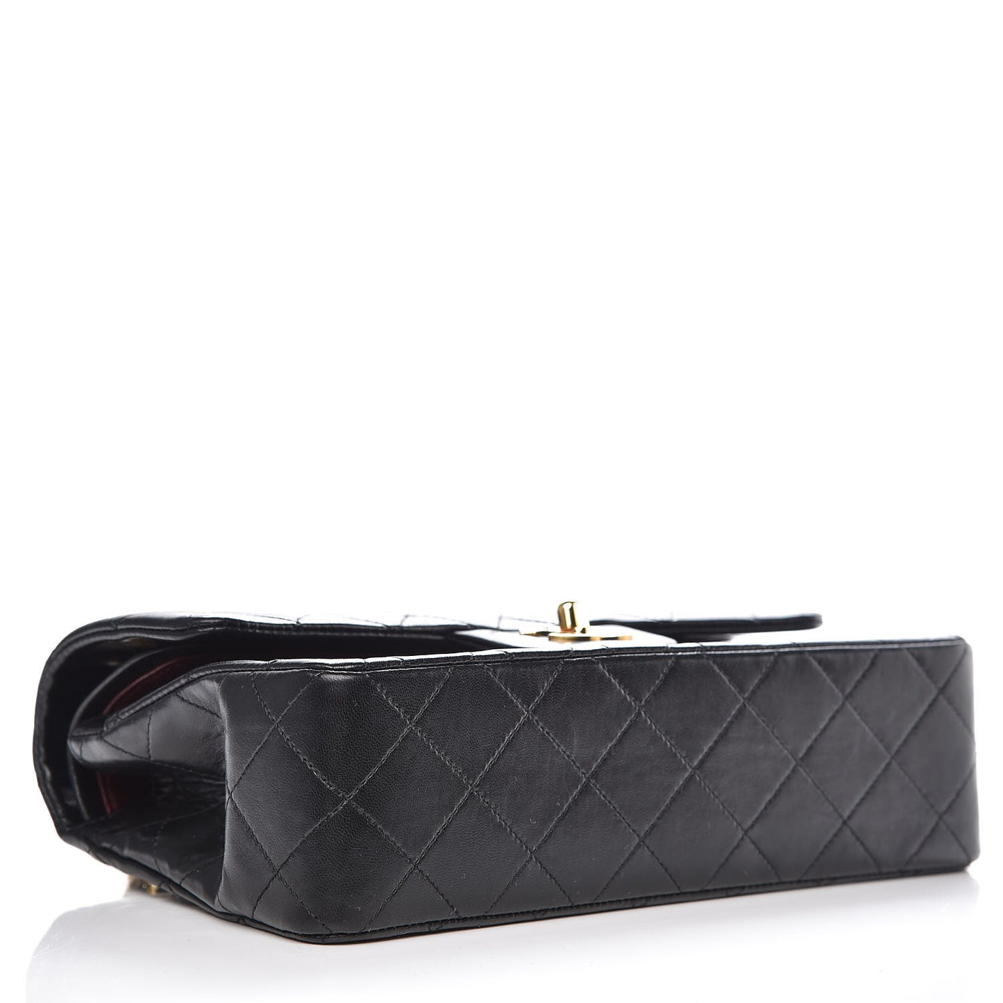 Lambskin Quilted Small Double Flap Black