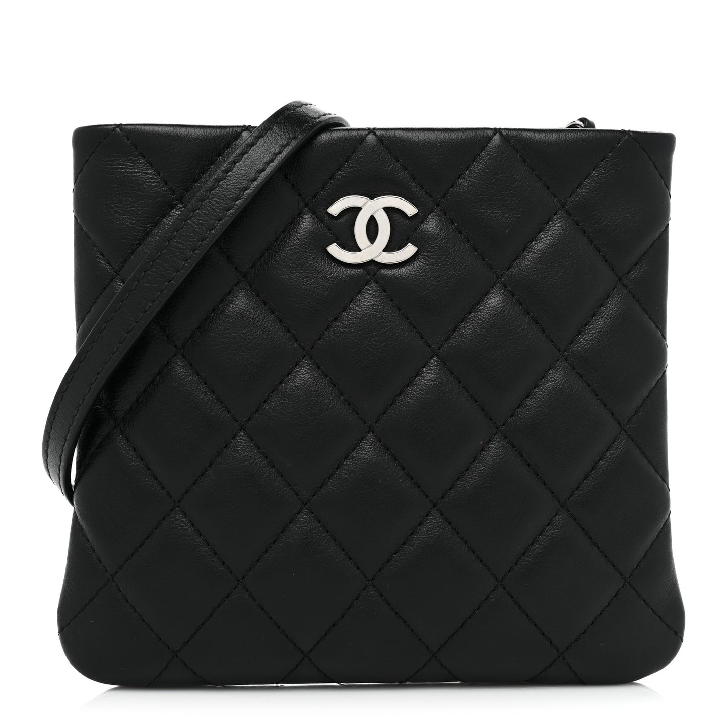 Lambskin Quilted Crossbody Black