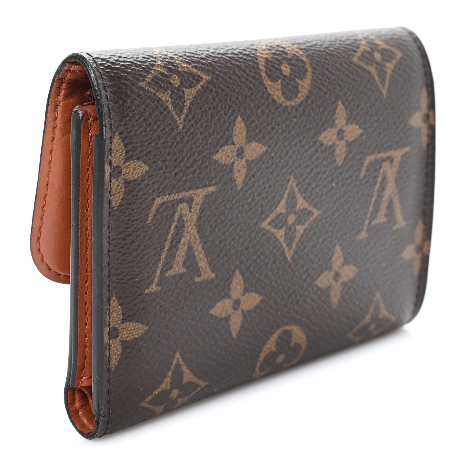 Louis Vuitton Monogram Flower Lock Compact Wallet Caramel 3 of 7