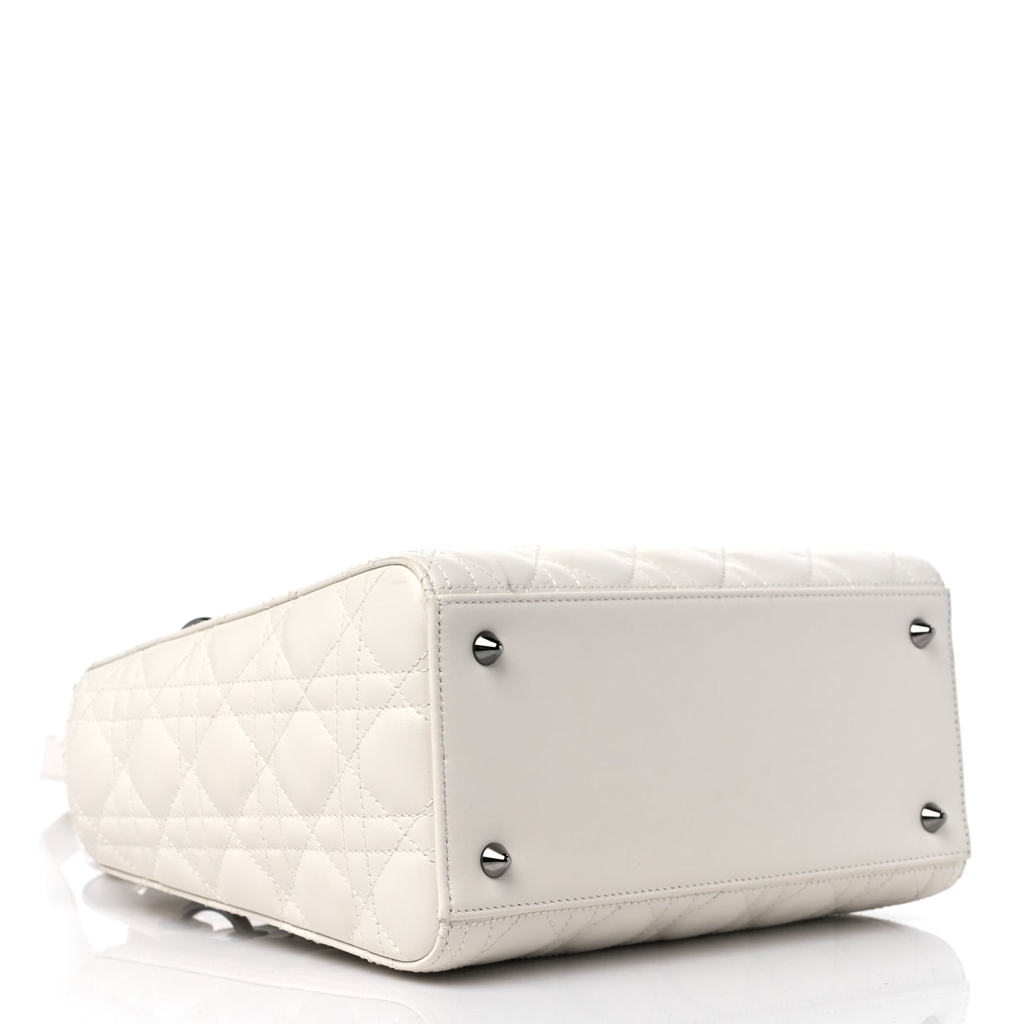 Lambskin Cannage Medium Lady Dior White