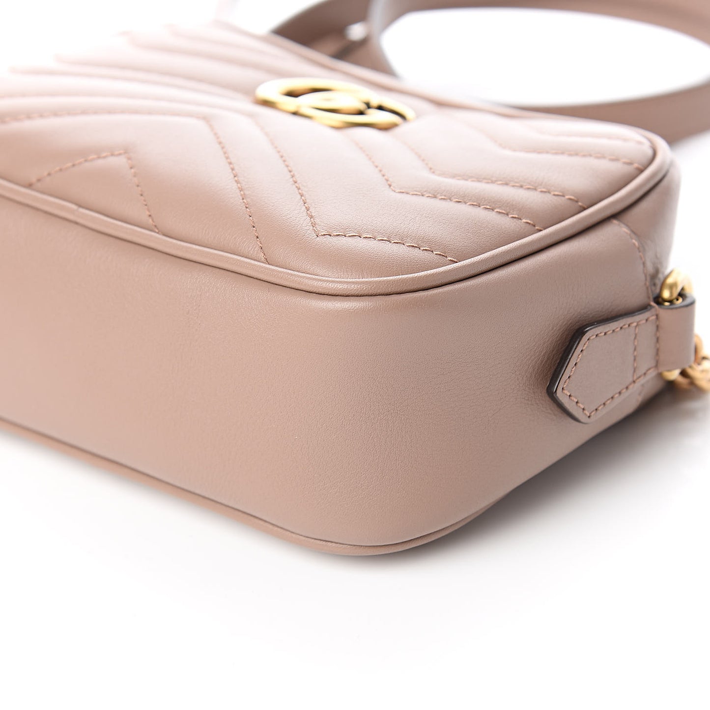 Calfskin Matelasse Mini GG Marmont Chain Shoulder Bag Porcelain Rose