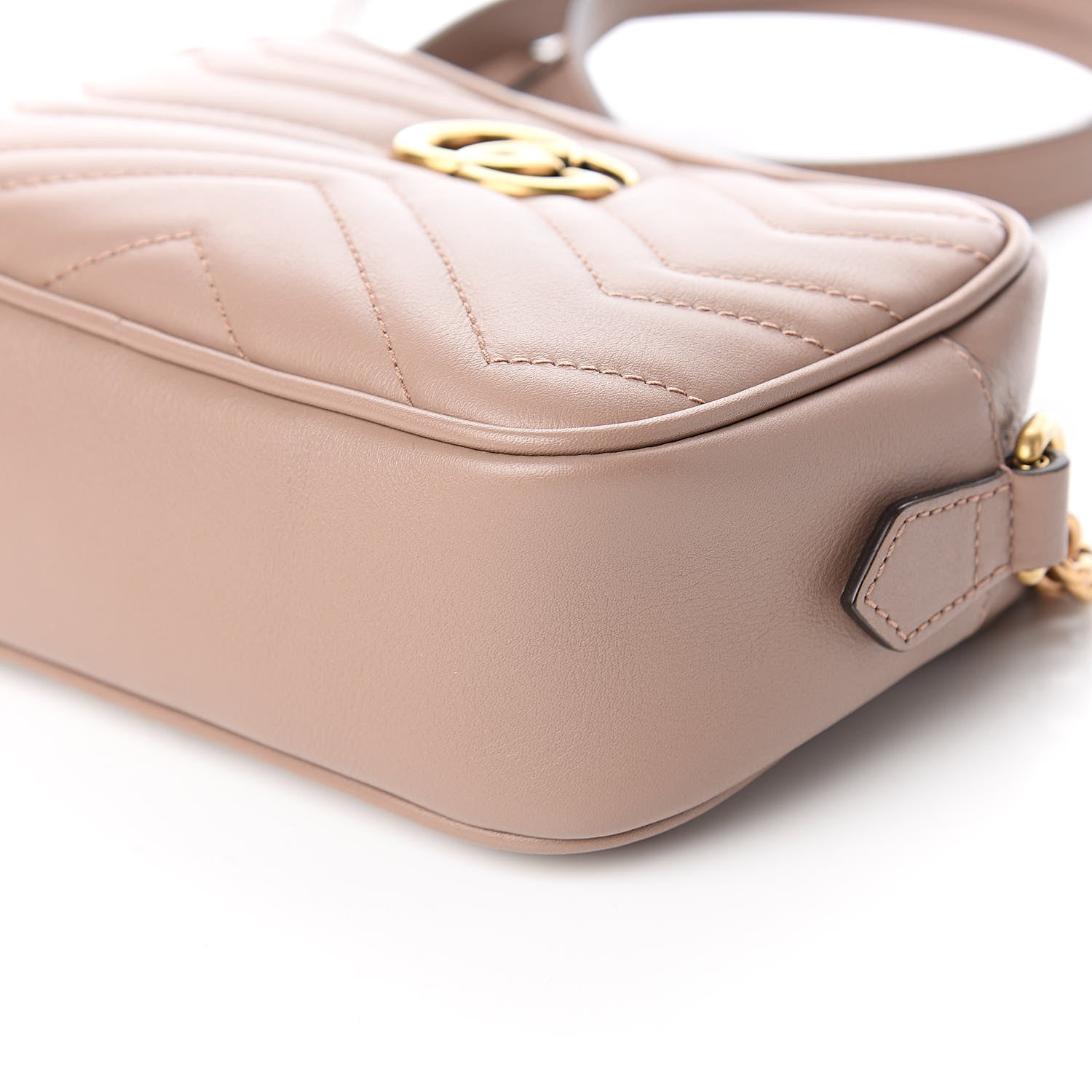 Gucci Calfskin Matelasse Mini GG Marmont Chain Shoulder Bag Porcelain Rose 9 of 10