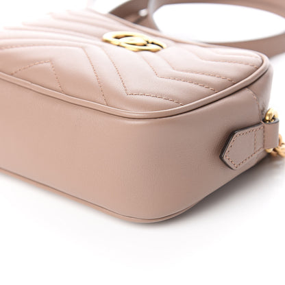 Gucci Calfskin Matelasse Mini GG Marmont Chain Shoulder Bag Porcelain Rose 9 of 10