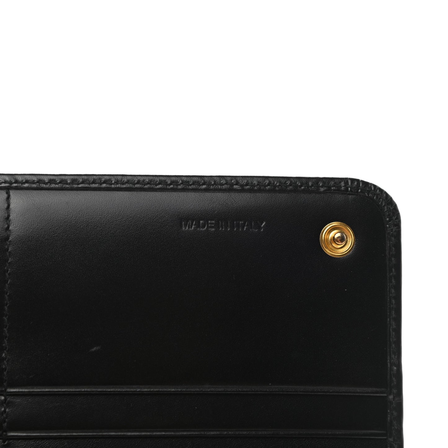 City Calf Metal Continental Flap Wallet Black