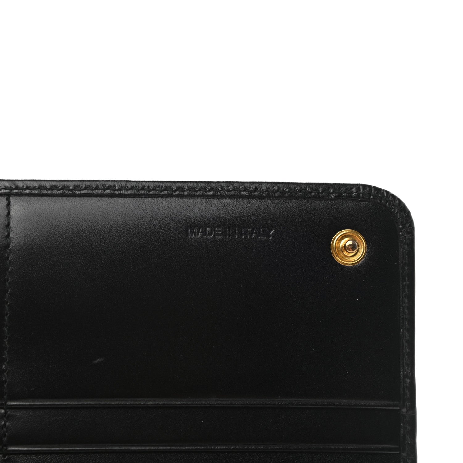Prada City Calf Metal Continental Flap Wallet Black 7 of 12
