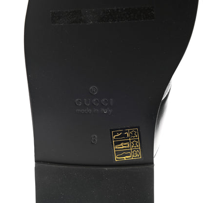 Gucci Rei Calfskin Cirano Lux Mens GG Marmont Thong Flat Sandals 8 Black 8 of 9